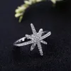 High Quality Micro Paved Cubic Zirconia Star Ring for Women CZ Stone Crystal Bague Jewelry