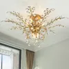 American Village Style Led Chandelier Light Ferro Cristal Teto Luzes 9 Cabeças Preto / Bronze Pingente Lâmpada