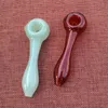 Wholesales 4 Inch Pipes Smoking Accessories Hookah Tobacco Spoon Colored Mini Glass Pipe Small Hand Pipes For Oil Burner Dab