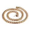 13mm Män Kvinnor Zircon Curb Cuban Link Halsband Armband Hip Hopp Guld Silver Rostfri Stee Heavy CZ Rhinestone Chain Bracelet Smycken Sets