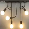 noir blanc LED tuyau piste lumières E27 support de lampe longue tige lumière de flexion magasins de vêtements lampes de rail de fond éclairage sur piste