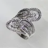 Anelli da sposa fini in argento sterling 925 stile Majestic Sensation Diamonique Cz Fede nuziale con fedi per fidanzate