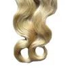 Extensions de cheveux de bande de trame de peau 40 pièces 10 "-26" bande Blonde dans les Extensions de cheveux humains Remy Extensions de cheveux de bande de vague de corps 100g