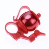 Bicycle Bell Aluminum Alloy Spherical Teapot Mountain Red Bike Bells Extremely Loud Clear Sound Safety Alarm Cycling Horn