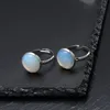 10mm 12mm bague en pierre naturelle blanc bleu Turquoise opale rose cristal Chakra anneau ouvert pour les femmes bijoux