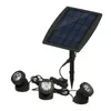 Set of 3 Solar Powered Outdoor Spotlight RGB Color Changing and White Warm Blue Waterproof Underwater Submersible Lamps