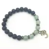 SN1311 Trendiga herrgröna Aventurine Armband Natural Lava Stone Armband Balance Ohm Charm Armband Smycken hela230R