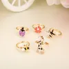Whole Mixed Accessories Gold Crystal Adjustable Rings Baby Kids Girls Mix Styles Colorful Party Jewelry For Girls Gifts4588295