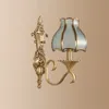 Luxus Europäische Kupfer Wohnzimmer Wandleuchte Regenschirm Villa Amerikanische Königliche Kupfer Schlafzimmer Wandlampen Korridor Wandbeleuchtung