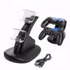 Dual USB Charging Dock Charger Station Stand Holder LED Light pour Playstation 4 PS4 Slim Pro contrôleur sans fil DHL FEDEX EMS LIVRAISON GRATUITE