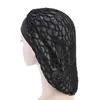 Women Headband New Satin Hair Net Cap Elastic Wide-brimmed Nightcap Chemo Hat MESH BONNET Hair Accessories Turban Caps 6 COlors