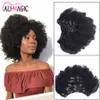 Ali Magic 4B 4C Kinky Clip Kręcone Włosy Przedłużanie Nautral Color Clip-In Full Head 7 sztuk Remy Hair 100g 120g