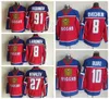 2002 Team Russia Hokey Formaları 8 ALEXANDER OVECHKIN 10 PAVEL BURE 91 SERGEI FEDOROV 27 ALEX KOVALEV 8 IGOR LARIONOV Forma Red Home Mens