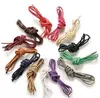 1Pair Waxed Coloured Shoelaces For Leather Shoes Laces Round Strings Martin Boots Sport Shoes Cord Ropes 8 Colors