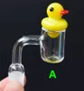 DHL XL Flat Top OD 20 mm Çekirdek Reaktör Kuvars Banger ile Bongs Boruları İçin Carb Cap Kuvars Nail Duck Cam Renkli Cactus Panda