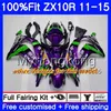 Инъекционная фабрика красный для Kawasaki Black ZX 10 R ZX10R 11 12 13 14 15 218HM.14 ZX 10R 1000 CC ZX-10R 2011 2012 2013 2013 2014 2015