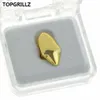 TOPGRILLZ Hip Hop Vampire Fang Single Cap Gold Tone Canine Custom Tooth Griglie Zanne Dracula Denti Grillz, Regalo