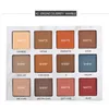 QIAOYAN Earth Color Eyeshadow Palette Pigmented Waterproof Long Lasting 12 Colors Shimmer Matte Eye Shadow Highlighter Powder Makeup