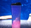 Stainless Steel Vacuum Cup Fashion Starry Sky Straw Mug Outdoor Sports Portable Water Bottle Multi Color New 50jz C