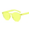 Brand designer Integrated flat sunglasses men and women personality trend HD glasses frameless transparent Goggle sunglasses