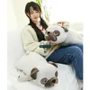 Nouveau mignon doux Animal carlin en peluche grand peluche Anime pékinois poupée animaux chien pour enfants cadeau décoration 75 cm 90 cm DY50051