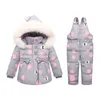 Winter Baby Mädchen Kleidung Sets Warme Kinder Daunenjacken Kinder Schneeanzug Baby Skianzug Mädchen Daunenjacken Oberbekleidung Mantel + Hosen