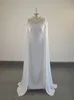 Imagem real Bainha longa vestidos de noite com laço de ilusão de capa Mãe de renda da noiva vestidos longos vestidos de baile de festa formal