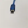 Adaptateur USB 2.0 Type A vers Mini USB mâle vers mâle, câble d'alimentation d'extension de données, bleu clair, 25cm, pour téléphone portable Android et PC