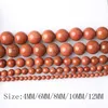 8mm Natural Gem Stone Bead Gold Blue Sand Stone 4 6 8 10 12mm Round Loose Beads Ball Fit Diy for Charms Jewelry Making