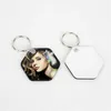 sublimation mdf keychains heart round rectangle square ellipse key ring for hot transfer printing DIY blank material wholesales