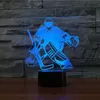 3D Ice Hockey Goalie Modelo Lâmpada de mesa 7 Cores Mudança LED Nightlight USB Bedroom Sleep Sports Sports Gifts Decoração de casa260f