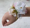 Rosa satén novia muñeca flor novia con flores suministros de boda comercio exterior