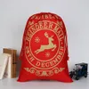 Kerstcadeau tas Grote canvas Halloween Santa Sack Drawstring tas decoraties met rendieren voor kinderen