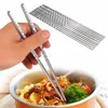 1 paren roestvrij stalen sliver eetstokjes chinese herbruikbare antislip sushi sticks voedsel chop sticks keuken accessoires