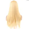 Human Hair Lace Wigs Blond #613 Lace Front Wigs Medium Cap Transparent Lace Virgin Brazilian Hair Wigs