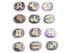 12 штук естественные чакра лапис аметист тигровые глазные камни гравированные кристаллические рики исцеляющие символы знака зодиака