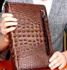 Top quality Men Clutch bags Real leather sturdy hard shell crocodile grain double zipper 29cm multi-functions buisness Clutch bags273U