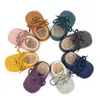 Mix Color Wholesale 50 Pairs Newborn Baby Girl Boy Soft Nubuck Leather Prewalker Anti-slip Toddler Moccasins Footwear First Walk Shoes