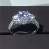 Choucong Luksusowa Biżuteria Trzy Kamień DiaMonique Cyrkon 925 Sterling Silver Zaręczyny Pierścionek Ślubny Dla Kobiet Prezent Rozmiar 5-10