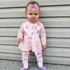 Barnkläder 2018 Vår Bomull Baby Girls Rainbow Kläder Set Nyfödda Långärmade Toppar T-shirt + Långbyxor 2st Tjejer Outfits Set Toddler