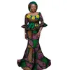 Femmes vêtements africains femmes robe ensemble 2 pièces hauts et longues jupes africaines robe Maxi robe de Club Dashiki imprimer robes WY1178