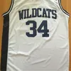 Wysokie 34 Bias Wildcats Jerseys Men High School Black Basketball Jersey College Sport Pure Bawełna Jakość