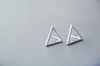 Mode Triangle forme boucle d'oreille véritable 925 en argent Sterling lisse fiançailles mariage boucles d'oreilles pour les femmes bijoux cadeau