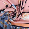 Ny Twill Silk Scarf Woman Plum Tree Print Fashion Neckerchief Silk Foulard Kvinnliga sjalar Wraps Stoles Square Head Scarves 130CM240Z