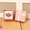 papper bowknot smycken förpackning display presentkartonger 4x4x3cm söt låda röd rosa lila blå örhängen ringlådor grossist