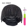 1 pçs cornrow peruca boné para fazer perucas ajustável cor preta crochê trançado tecelagem boné rendas elasti hairnet estilo de cabelo tool9009326