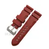 24mm 26mm spänne 22mm Men Watch Band Red Diving Silicone Rubber Sport Armband Rem rostfritt stål spänne för Panerai Luminor7917012