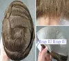 60 # Blonde Tupees Brown # 4 32mm Våg Malaysiska Hårstycken Full PU Toupee för män Fast Express Delivery