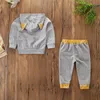 Bebek Boys Çocuk INS Fox Baskılı Kapüşonlular Seti Çocuklar Sonbahar Uzun Kollu Hoodie + pantolon Kıyafetler Çocuk Casual Suit Giyim 2 adet belirler