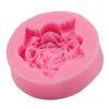 Fleur Rose avec dentelle Silicone Fondant savon 3D gâteau moule Cupcake gelée bonbons chocolat décoration outil de cuisson moules FQ19701921